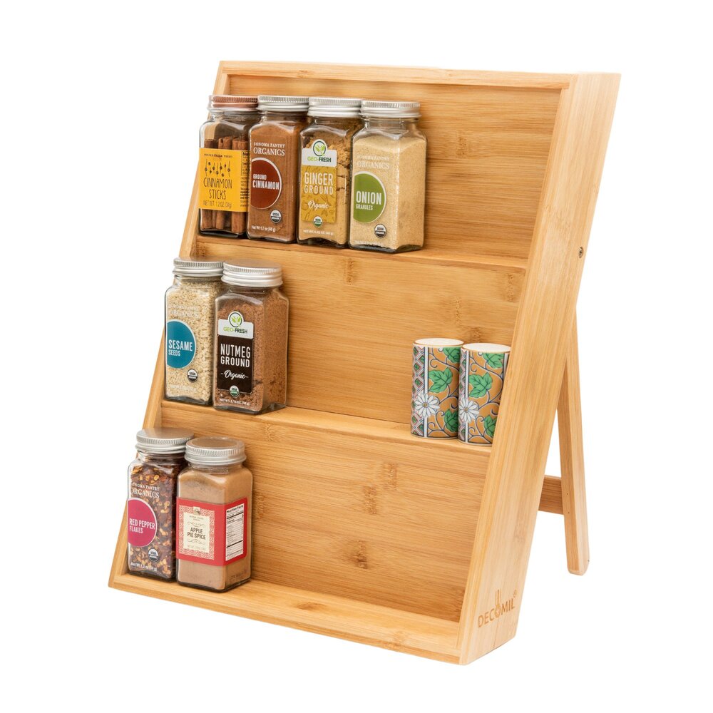 3-Tier Expandable Bamboo Spice Rack – Seville Classics