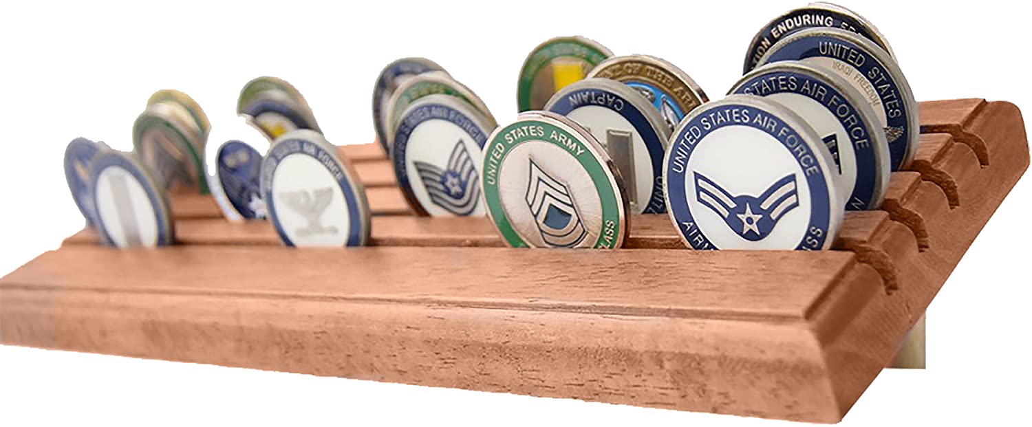 4 Rows Challenge Coin Rack with Standings Decomil Store