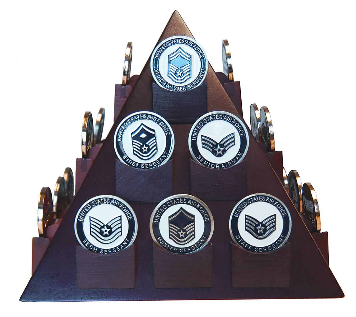 Pyramid Shaped Challenge Coin Display Pyramid Coin Holder Decomil