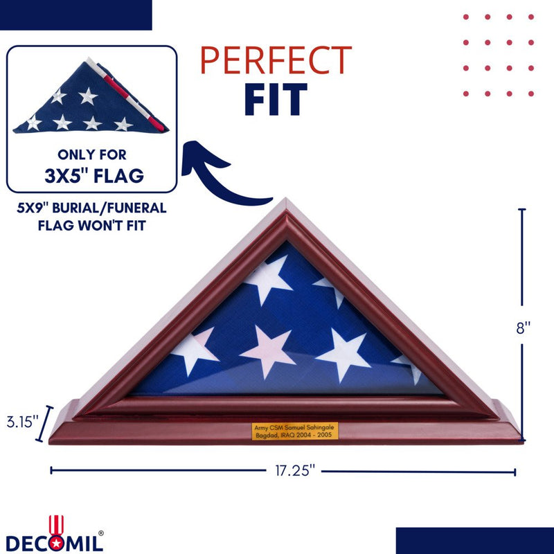 3x5 Custom Flag Display Case Customize Flag Box Decomil Store
