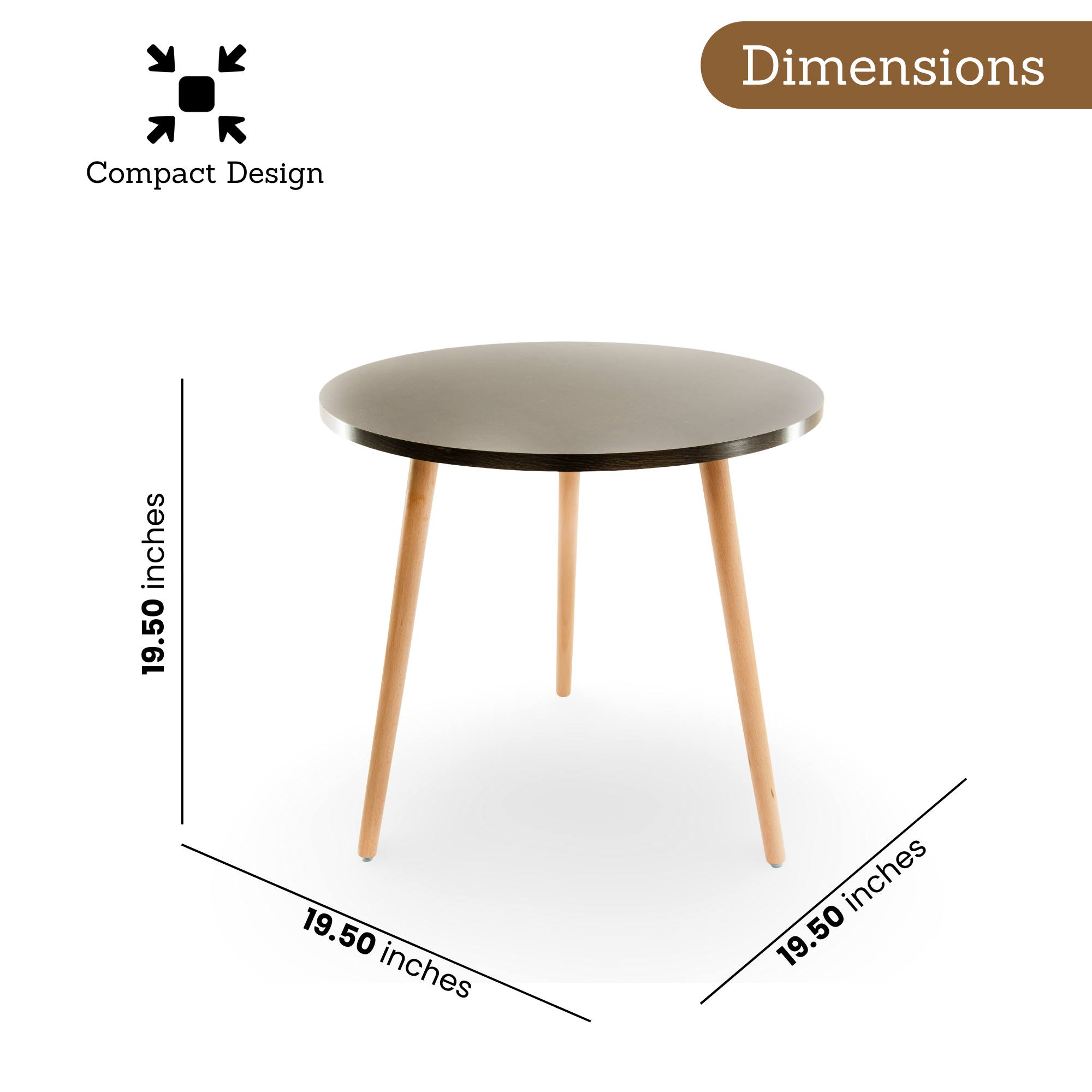 Modern Round Side Table, End Table for Small Places, Living Room, Office, Balcony, Industrial End Table for Coffee, Laptop - 3 color option