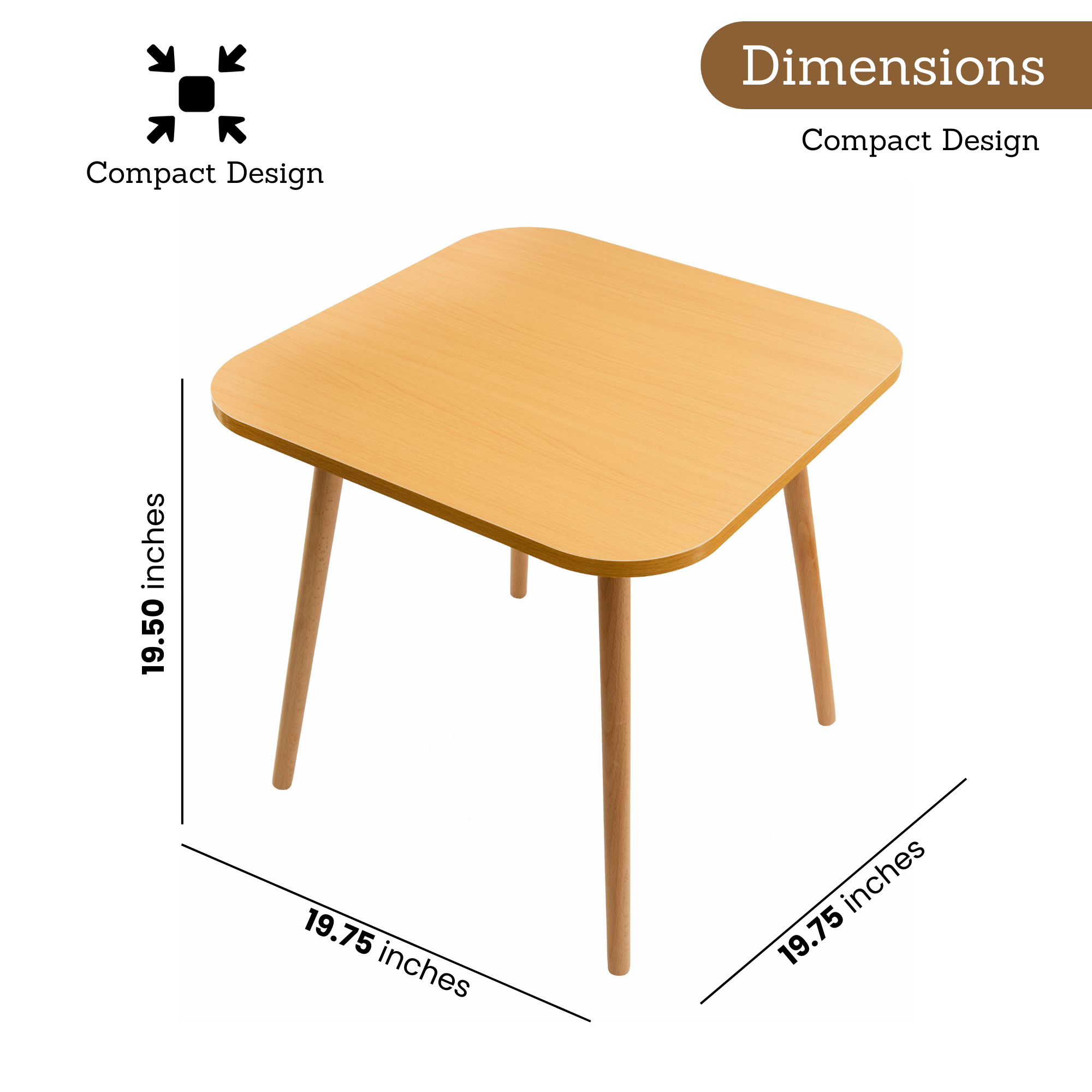 Modern Square Side Table, End Table for Small Places, Living Room, Office, Balcony, Industrial End Table for Coffee, Laptop - 3 color option