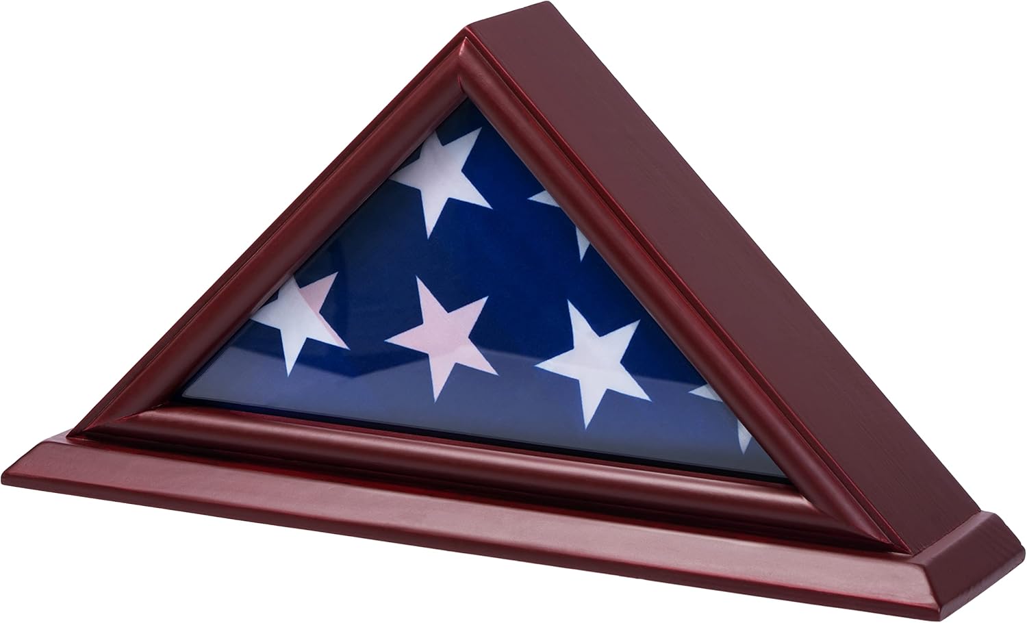 3x5 Flag Display Case - Small Flag Shadow Box for 3x5 Flag (Not for Burial Flags), Solid Wood with Cherry Finish