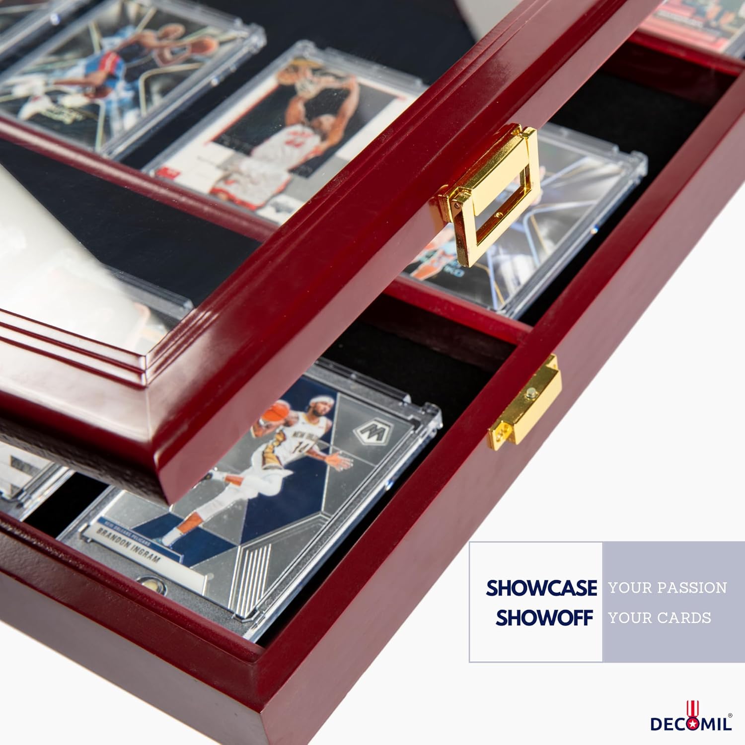 Graded Sports Card Display Case - Trading Card Collection Cabinet for Baseball, Basketball, Football, and Comic Cards