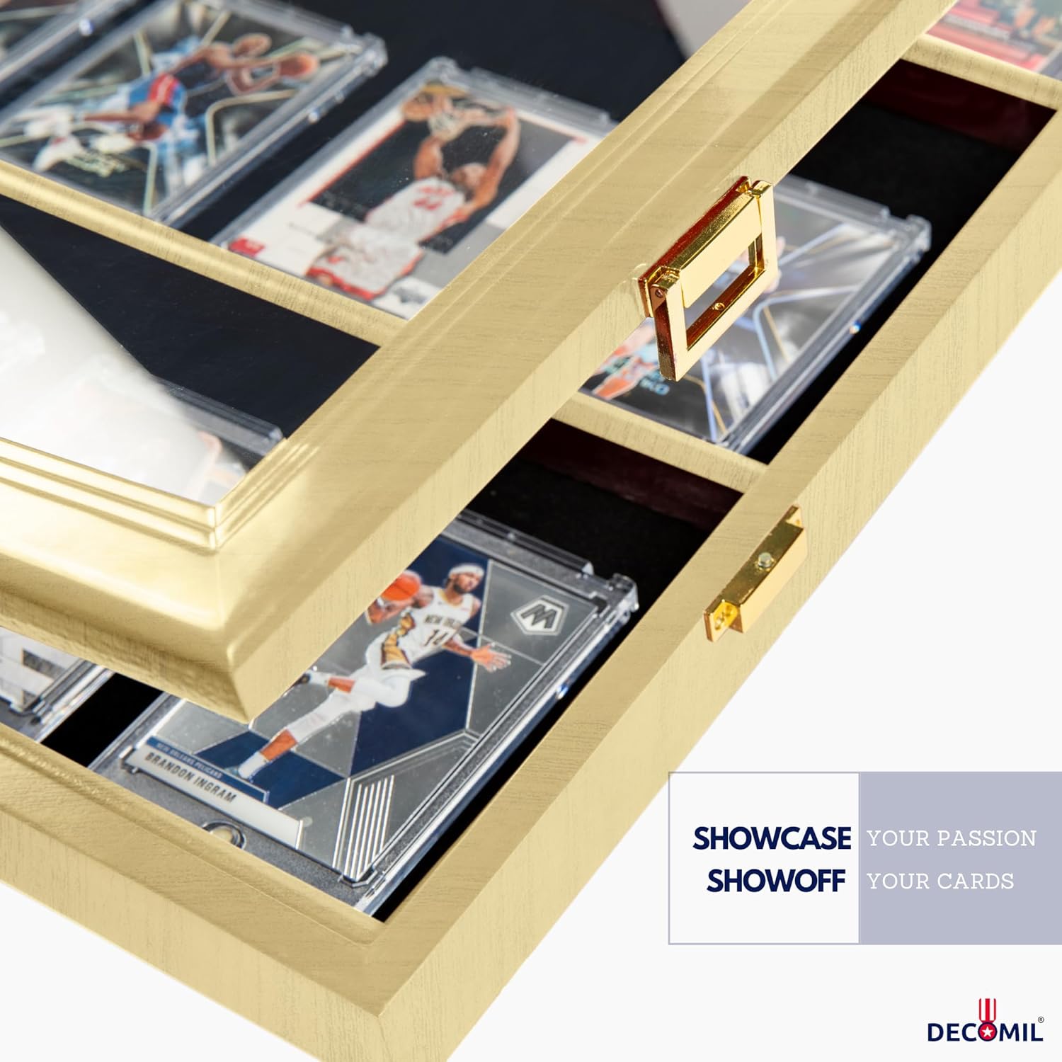 Graded Sports Card Display Case - Trading Card Collection Cabinet for Baseball, Basketball, Football, and Comic Cards