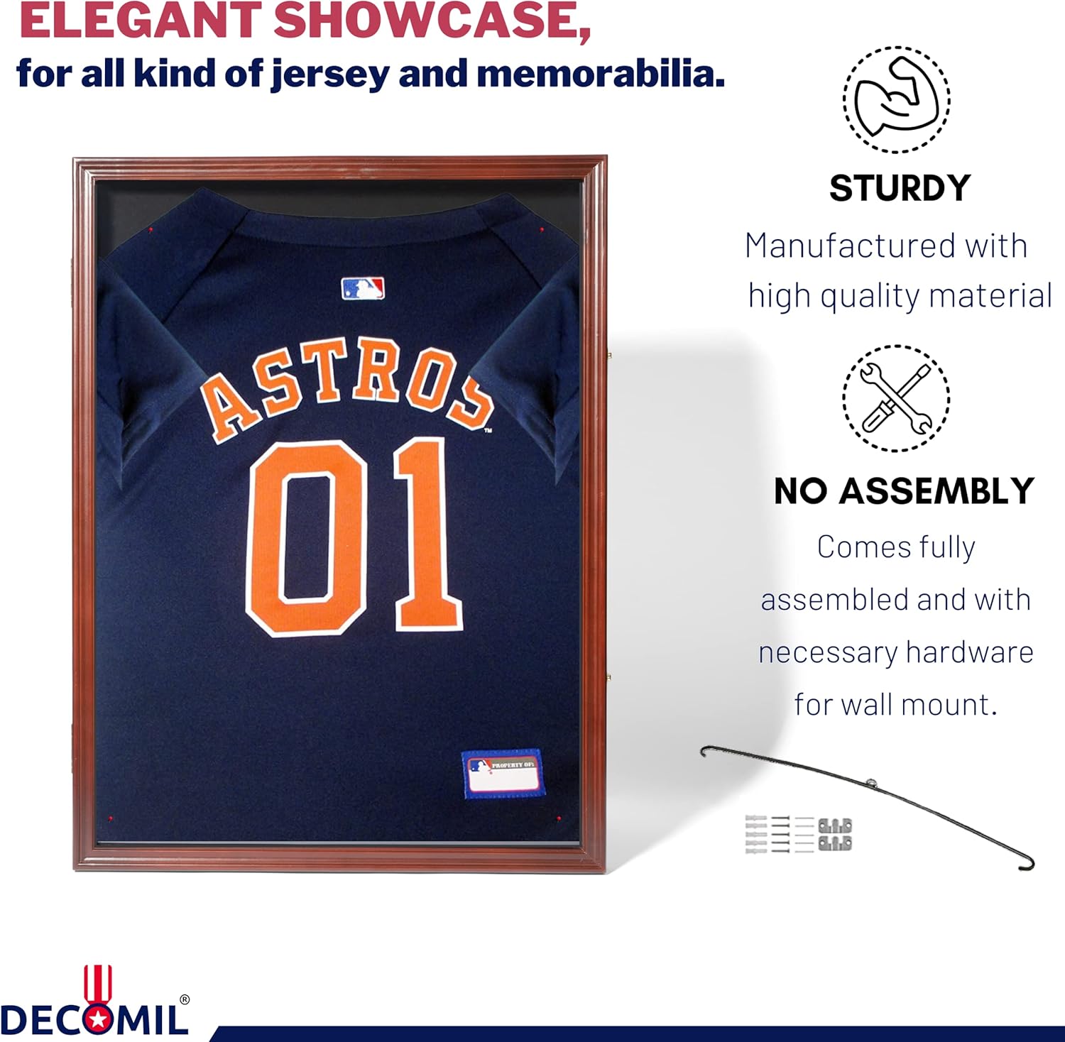 Jersey Frame Display Case with UV Protection - Ideal for Football, Baseball, and Basketball Jerseys