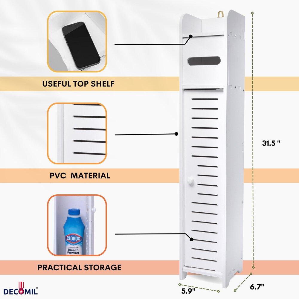 DECOMIL Small Bathroom Storage Cabinet, Bathroom Storage Organizer