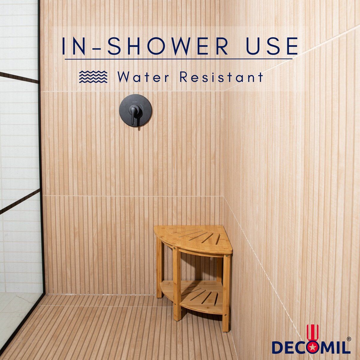 Bamboo seat for discount shower