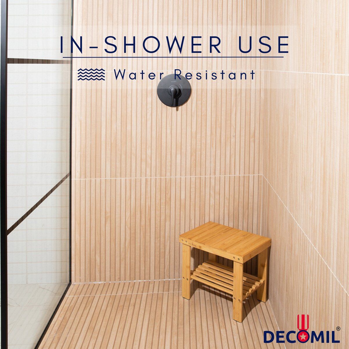 Bamboo best sale bench shower