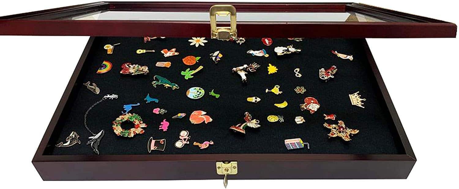 Medal and Lapel Pin Display Case - Pin Collection Display with