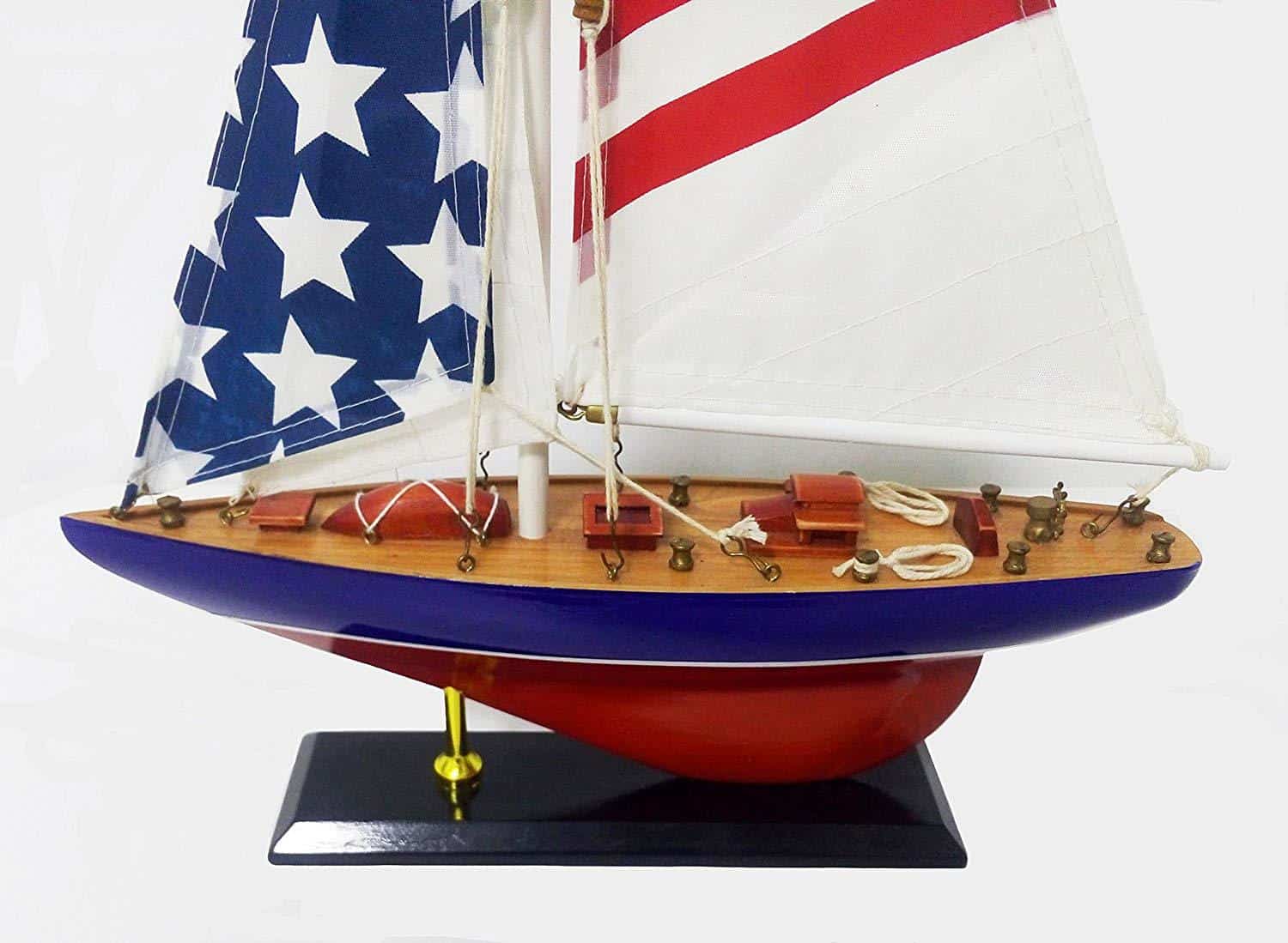 Sailboat with American Flag - DECOMIL Decoration Store